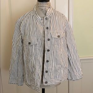 Blue/white striped Who What Wear jacket - size M